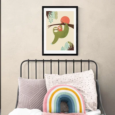 Dunelm East End Prints Mama Sloth Print Green/Blue/Orange