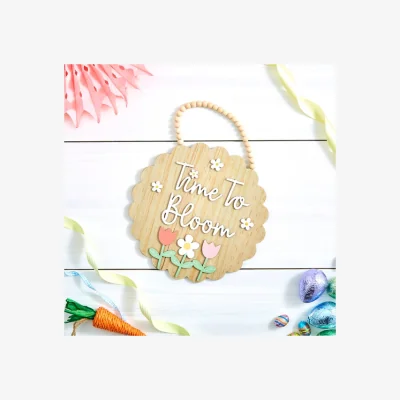 Dunelm Time to Bloom Round Hanging Plaque