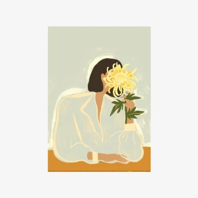 Dunelm Floral Woman A4 Print