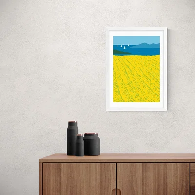 Dunelm East End Prints Immortelle Fields Print Yellow