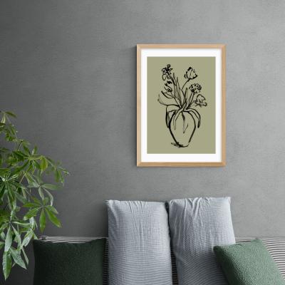 Dunelm East End Prints Mono Botanical 9 Print Green