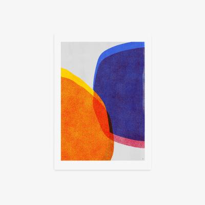 Dunelm East End Prints Linger Print White/Blue/Orange
