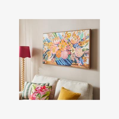 Dunelm Colourful Flowers Hand Finished Framed Canvas