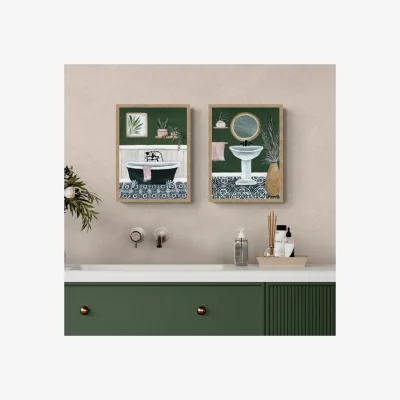 Dunelm Artko Set of 2 Bathroom by Yvette St Amant Framed Prints