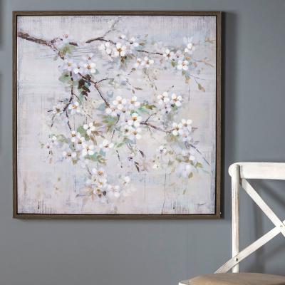 Dunelm Spring Blossom Framed Wall Art Grey