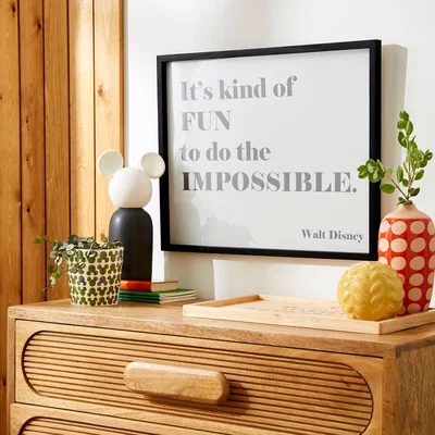 Dunelm Walt Disney Quote Framed Print 40cm x 50cm Black
