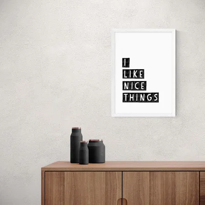 Dunelm East End Prints I Like Nice Things Print Black/White