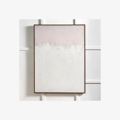 Dunelm Large Natural and White Abstract Framed Canvas White