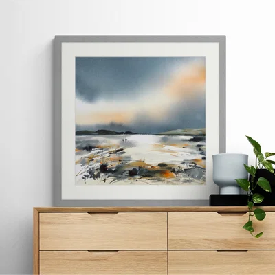 Dunelm On the Water at Dusk Framed Print Silver