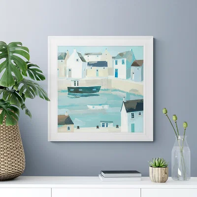 Dunelm House with Blue Door II Framed Print Blue/White
