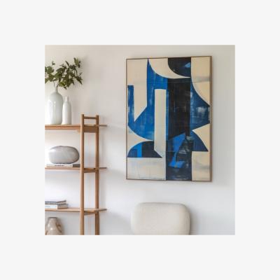 Dunelm Cedar & Sage Cobalt Abstract Framed Canvas