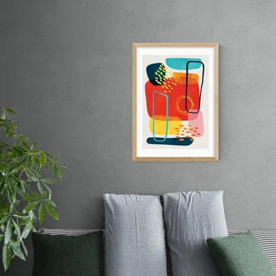 Dunelm East End Prints Ferra Print Red