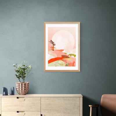 Dunelm East End Prints Landscape (Portrait) III Print Pink