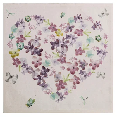 Dunelm Embellished Heart Canvas White