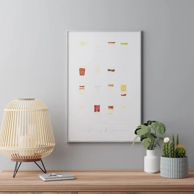 Dunelm Cocktails and Dreams Boxed Canvas White, Green and Yellow
