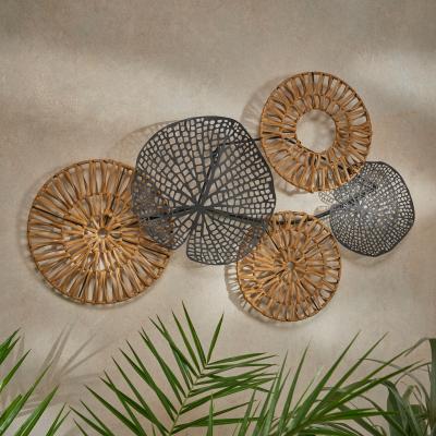 Dunelm Indoor Outdoor Artisan Leaf Wall Art 85cm MultiColoured