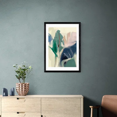 Dunelm East End Prints Pastel Leaves Print Green