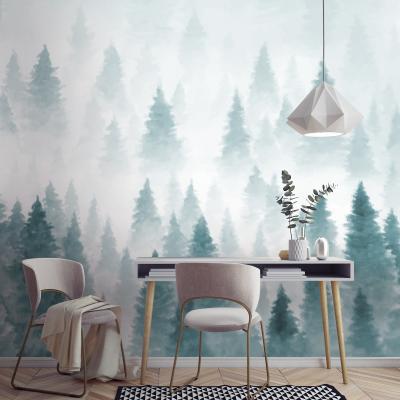 Dunelm Pine Forest Mural Green/Grey