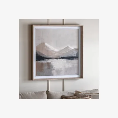 Dunelm Cedar and Sage Contemporary Calm Mountains Framed Canvas