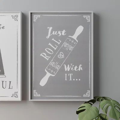 Dunelm Just Roll With It Canvas Grey
