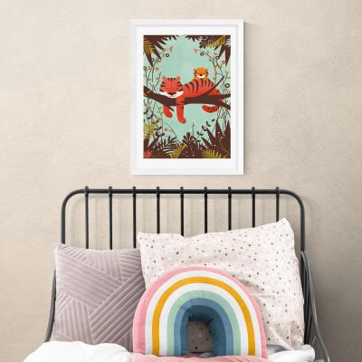 Dunelm East End Prints Sleeping Tiger Print MultiColoured