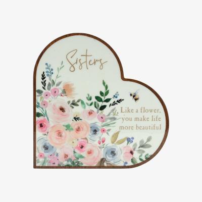 Dunelm The Cottage Garden Sisters Heart Plaque
