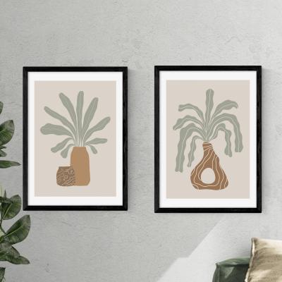 Dunelm Set of 2 East End Prints Modern Vase Framed Prints Natural