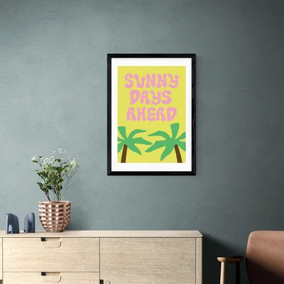 Dunelm East End Prints Sunny Days Ahead Framed Print Yellow
