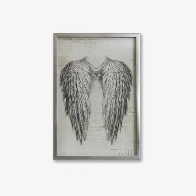Dunelm Angel Wings Canvas Silver