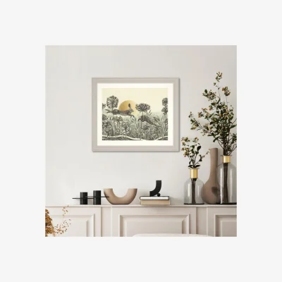 Dunelm Cedar & Sage Light of Day Hare Framed Print Grey