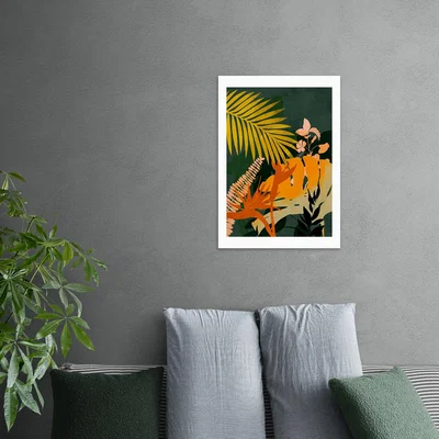Dunelm East End Prints Foliage Floral II Print Green