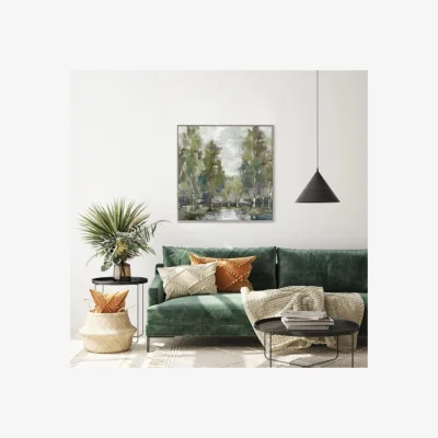 Dunelm At Dawn by Silvia Vasileva Framed Canvas Green