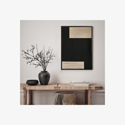 Dunelm Hestia Cream & Black Geometric Thread Wall Art