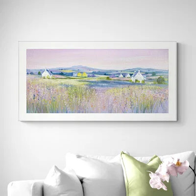 Dunelm Evening Fields Framed Print White