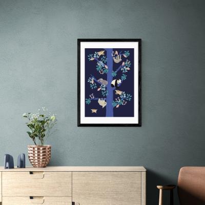 Dunelm East End Prints Washi Tree Print Blue