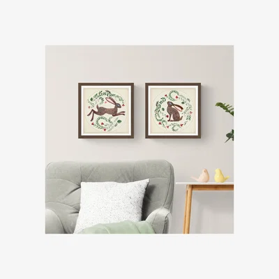 Dunelm Set of 2 Bunny Folklore Framed Prints