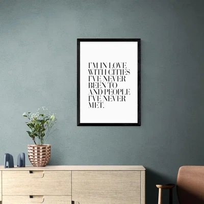 Dunelm East End Prints Cities I've Never Been To Print White/Black