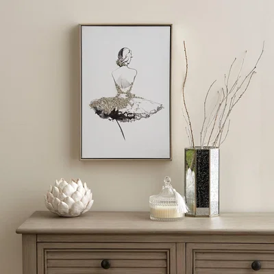 Dunelm Ballerina Tutu Boxed Canvas Gold, Black and White