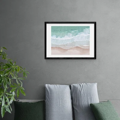 Dunelm East End Prints Aerial Ocean Print Green/Brown