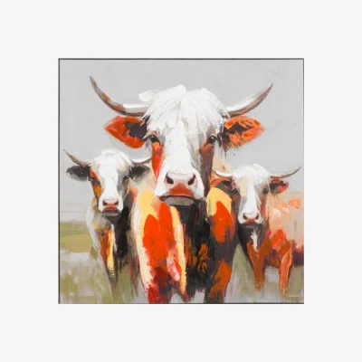 Dunelm Cedar and Sage Farm Animal Band Framed Canvas