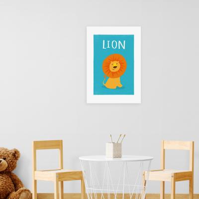 Dunelm East End Prints Lion Print Blue