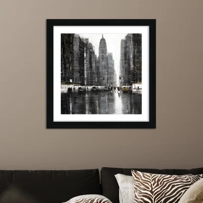 Dunelm The Art Group 5th Avenue Framed Print Black and white