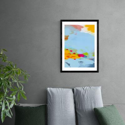 Dunelm East End Prints Red Poppies Field Abstract I Framed Print MultiColoured