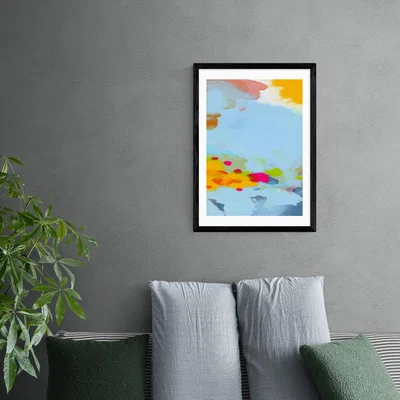 Dunelm East End Prints Red Poppies Field Abstract I Framed Print MultiColoured