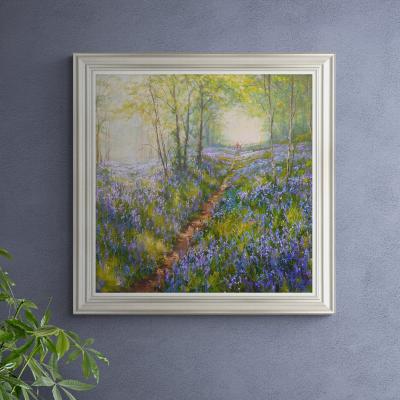 Dunelm Bluebell Walk by Mark Lambert Framed Print Blue