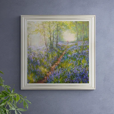 Dunelm Bluebell Walk by Mark Lambert Framed Print Blue