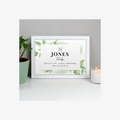 Dunelm Personalised Family Tree A4 Framed Print White