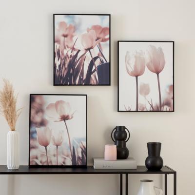 Dunelm Set of 3 Photographic Tulip Prints 40x50cm Pink