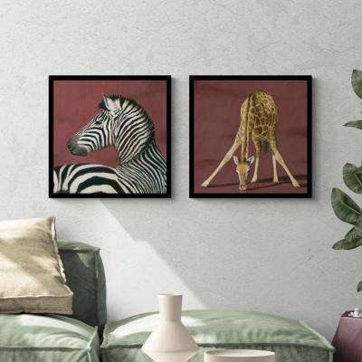 Dunelm Zeb and Zaf by John Taylor Set of 2 Framed Prints MultiColoured