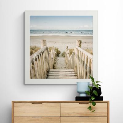 Dunelm Beach Pathway Framed Print Blue/Brown